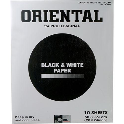 Oriental Seagull Select VC-FB Warm Tone Black & White Variable Contrast Double Weight Smooth Glossy Paper 20 x 24" 10 Sheets