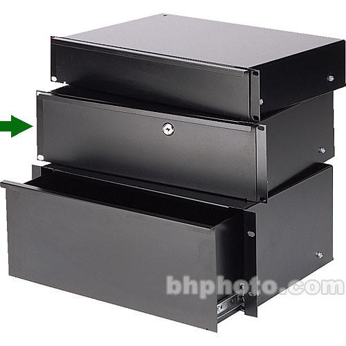 Raxxess Economy Sliding Rackmount Drawer, 3-Spaces