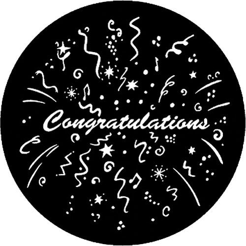 Rosco Standard Steel Gobo #7984 - Congratulations - Size A 100mm