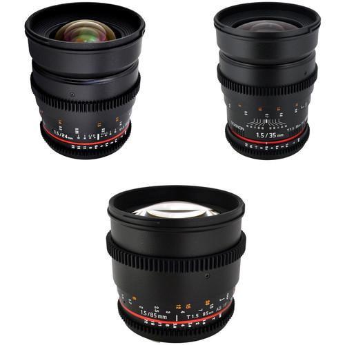 Rokinon T1.5 Cine Lens Bundle for Canon EF-Mount