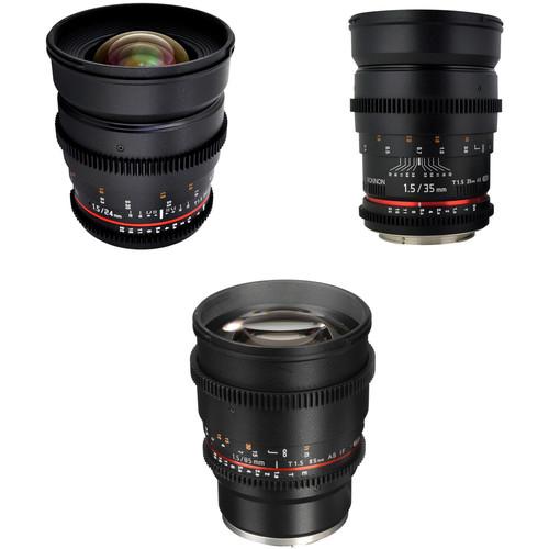 Rokinon T1.5 Cine Lens Bundle for Sony E-Mount