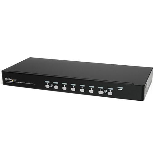 StarTech 8-Port 1U Rackmount USB KVM Switch Kit with OSD and Cables