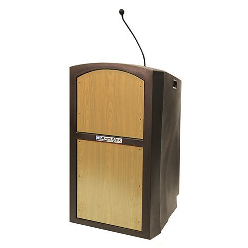 AmpliVox Sound Systems Pinnacle Multimedia Lectern with Mic