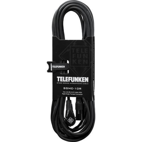 Telefunken SGMC-10R Stage Series Microphone Cable with Right-Angle Female XLR Connector