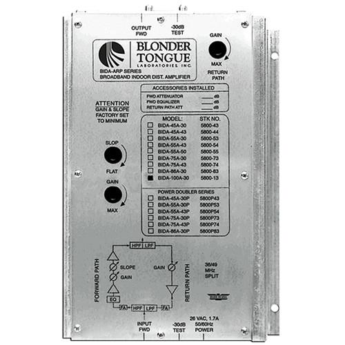 Blonder Tongue BIDA 100A-30 Two-Way Broadband Indoor Distribution Amplifier