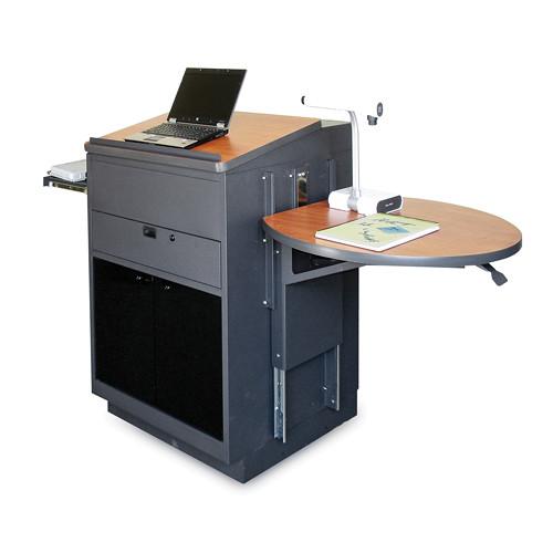 Marvel Vizion Stationary Media Center with Lectern, Acrylic Doors and Adjustable Platform