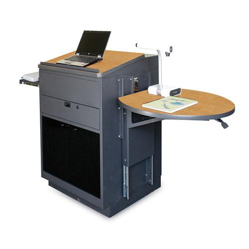 Marvel Vizion Stationary Media Center with Lectern, Acrylic Doors and Adjustable Platform