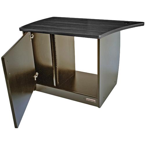 Omnirax OM13DL 13-Space Rack Cabinet with Door for Left Side of OmniDesk
