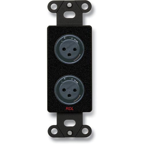 RDL DB-XLR2F Decora Wall Plate with Dual XLR 3-Pin Female Connectors