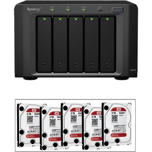 Synology 15TB DiskStation DX513 5-Bay Expansion Unit with Drives