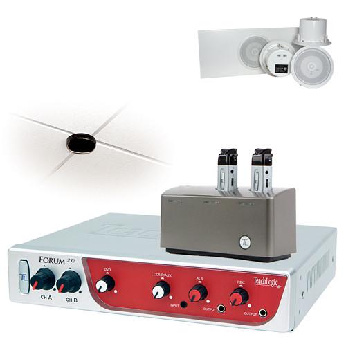 TeachLogic IRF-2655 Forum 232 Wireless Classroom Microphone System with Sapphire Mic & 4 Ceiling-Mount Speakers