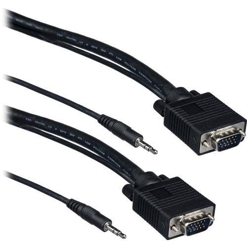 Tera Grand SVGA 15-Pin Male to Male Cable with 3.5mm Stereo Audio