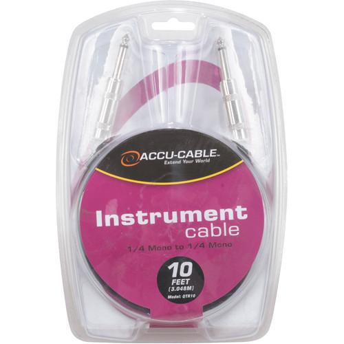 American DJ QTR10 1 4" TS Phone Male to 1 4" TS Phone Male Mono Instrument Cable