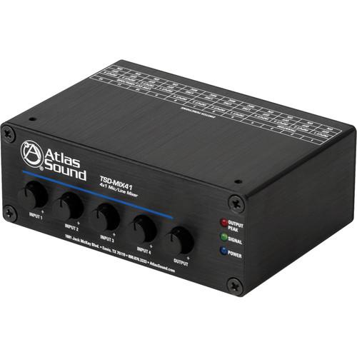 Atlas Sound TSD-MIX41 4x1 Mic Line Mixer
