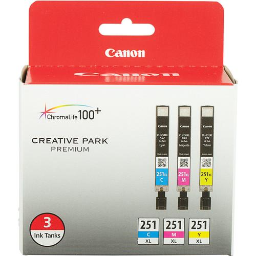 Canon CLI-251XL 3-Cartridge Color Ink Set