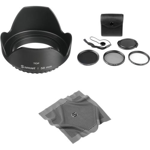 General Brand 58mm Filter Kit with Lens Hood