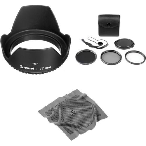 General Brand 77mm Filter Kit with Lens Hood