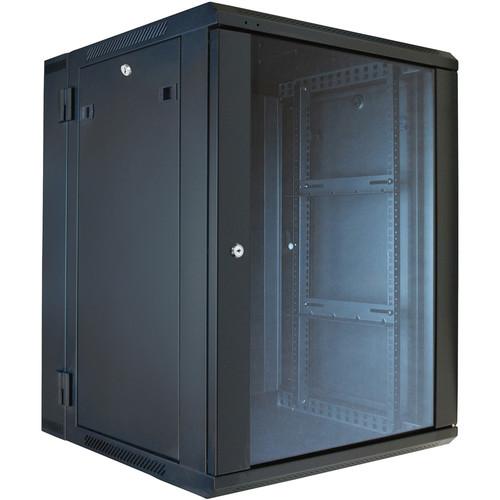 Video Mount Products 19" Hinged Wall Equipment Rack Enclosure with 16" Depth