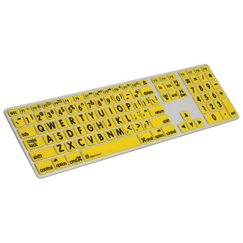 LogicKeyboard LogicSkin Ultra-Thin Transparent Keyboard Cover with Black on Yellow Large Print for Apple Ultra-Thin Aluminum Keyboard