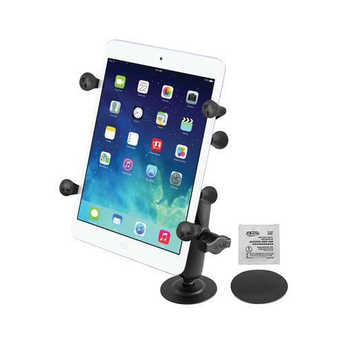 RAM MOUNTS 1" Diameter Ball Mount with 2.5" Adhesive Base & X-Grip II Holder