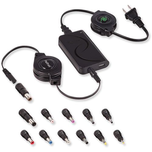 ReTrak Retractable Universal Ultrabook Notebook Charger with 2.1 A USB Port
