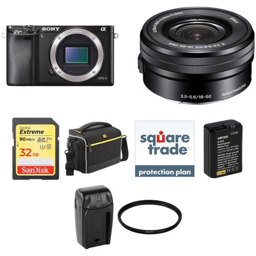 Sony Alpha a6000 Mirrorless Digital Camera with 16-50mm Lens Deluxe Kit