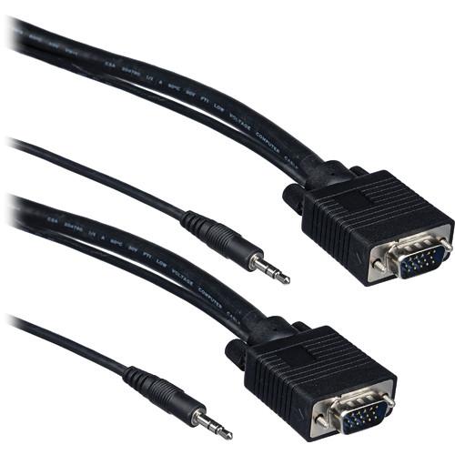 Tera Grand SVGA 15-Pin Male to Male Cable with 3.5mm Stereo Audio