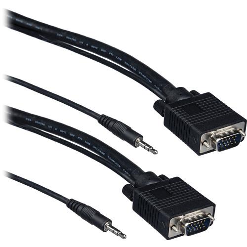 Tera Grand SVGA 15-Pin Male to Male Cable with 3.5mm Stereo Audio