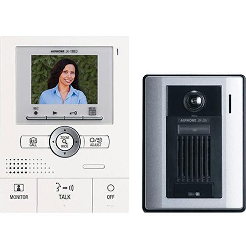 Aiphone JKS-1AED Pan Tilt Zoom Hands-Free Color Video Intercom Set with Surface Mount Door Station