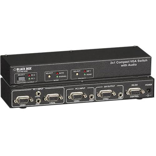 Black Box 2-Input 1-Output Compact VGA Switch with Audio