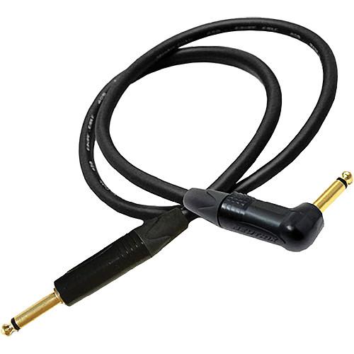 Canare GS-6 Guitar Cable with Neutrik Black & Gold Right Angle and Straight 1 4" TS Plugs