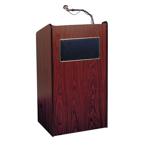 Oklahoma Sound Aristocrat Floor Lectern with Sound System and Wireless Handheld Microphone