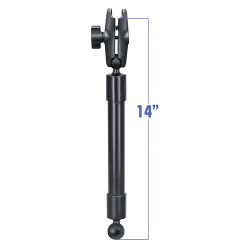 RAM MOUNTS 14" Short Extension Pole 1" Diameter Ball Ends Double Socket Arm
