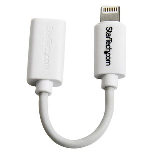 StarTech White Micro USB to Apple 8-pin Lightning Connector Adapter for iPhone iPod iPad