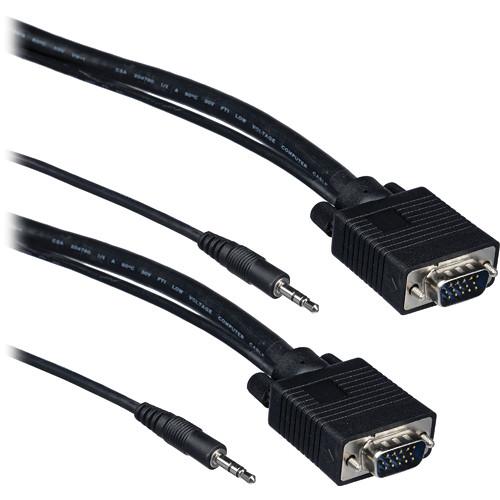 Tera Grand SVGA 15-Pin Male to Male Cable with 3.5mm Stereo Audio