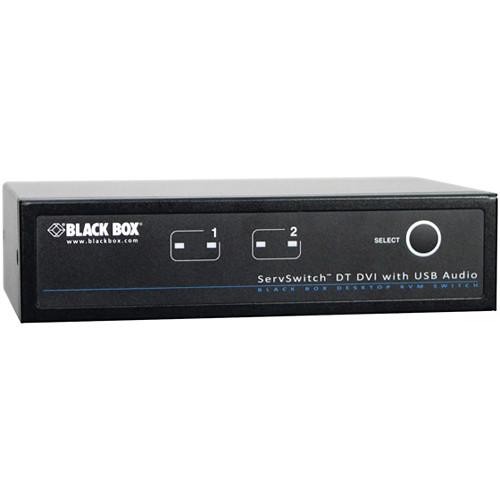 Black Box 2-Port ServSwitch DVI-D USB KVM Switch w Bi-Directional USB Audio