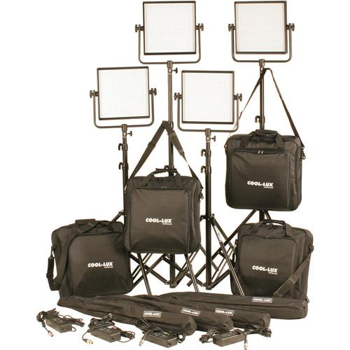 Cool-Lux CL4-4000DSV Daylight PRO Studio LED Spot 4-CL1000DSV Kit with V-Mount Battery Plates