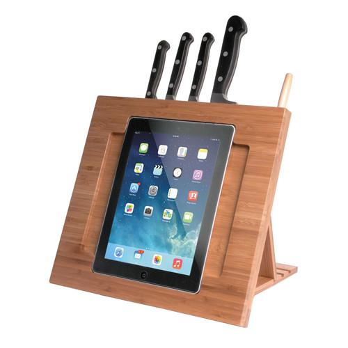 CTA Digital Bamboo Adjustable Kitchen Stand for iPad 2 3 4, iPad Air 1 2, iPad mini 1 2 3 4