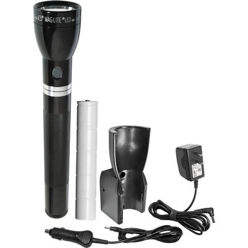 Maglite Mag Charger LED Rechargeable Flashlight with 120 VAC Converter and 12 VDC Car Charger