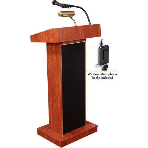Oklahoma Sound Orator Lectern with Sound System and Wireless Lavalier Microphone