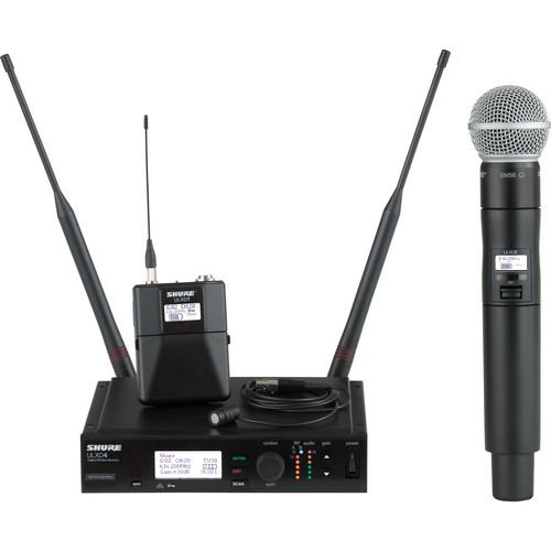 Shure ULX-D Digital Wireless System with SM58 Handheld Transmitter & Cardioid Lavalier Microphone Bundle