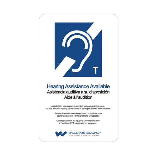 Williams Sound ADA Plaque for Loop and T-Coil Availability
