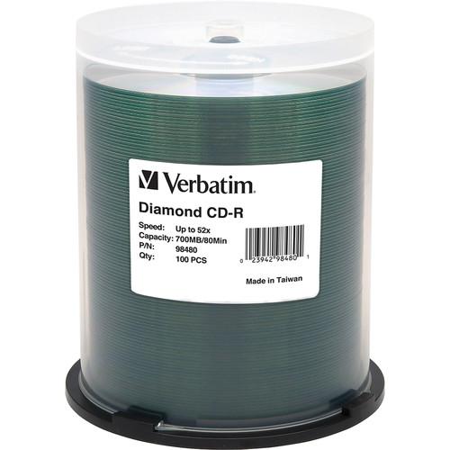 Verbatim CD-R 700MB 52x Diamond Silk-Screen Hub Printable Discs