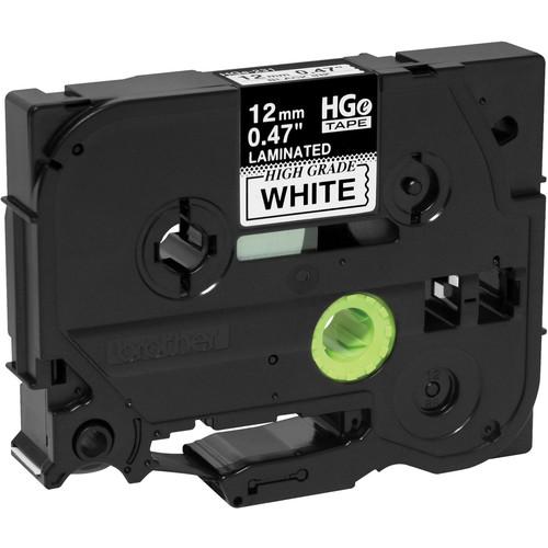 Brother Black on White HGe Tape with Extra-Strength Adhesive