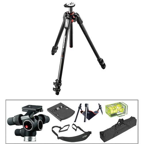 Manfrotto MT055CXPRO3 Carbon Fiber Tripod with 405 Pro Digital Geared Head Deluxe Kit