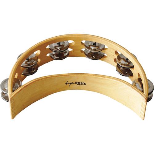 Tycoon Percussion Double Row Wooden Moon Tambourine