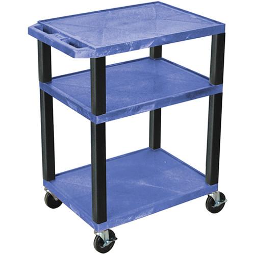 Luxor 34" A V Cart with 3 Shelves and 3-Outlet Electrical Assembly