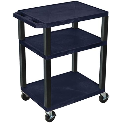 Luxor 34" A V Cart with 3 Shelves and 3-Outlet Electrical Assembly