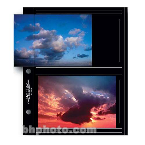 Print File Premium Series-C Archival Album Page with Black Background - Holds Four 3.5 x 5" Prints - 12 Pages