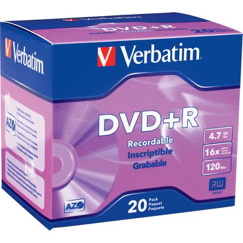 Verbatim DVD R 4.7GB 16x Write Once Recordable Disc in Slim Jewel Case